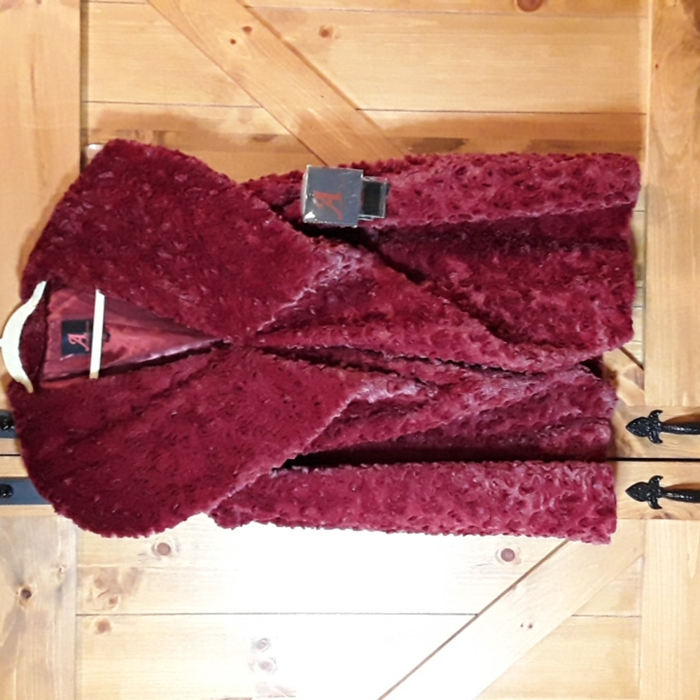 Adrienne Landau Faux Fur Burgundy Vest Size 2X